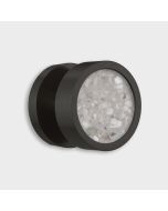 Brass & Grey Terrazzo Mortice Door Knob in Black
