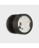 Brass & White Fleck Terrazzo Mortice Door Knob in Black