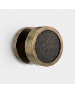 Solid Brass Mortice Door Knob in Antique Gold | Black Terrazzo