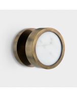Brass & White Terrazzo Mortice Door Knob in Antique Gold