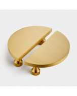 Small Solid Brass Half Moon Handles in Gold