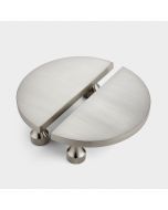 Small Solid Brass Half Moon Handles in Silver