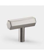 Solid Brass Hexagonal T Bar Handle - Silver