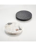 Terrazzo Round Drinks Coaster in Black & White
