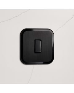 1G Rocker Light Switch (20A) in Black & Black Gloss