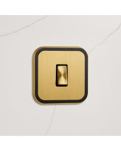 1G Rocker Light Switch (20A) in Gold & Black