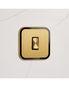 1G Rocker Light Switch (20A) in Gold & Black Gloss