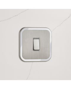 1G Rocker Light Switch (20A) in Silver & White Gloss