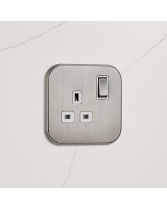 1G UK Plug Socket (13A) in Silver