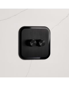 2G Dimmer Light Switch (150W) in Black & Black Gloss