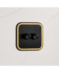 2G Dimmer Light Switch (150W) in Black & Gold