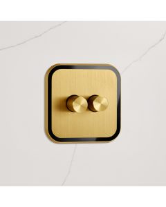 2G Dimmer Light Switch (150W) in Gold & Black Gloss