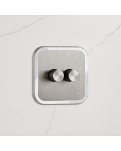 2G Dimmer Light Switch (150W) in Silver & White Gloss