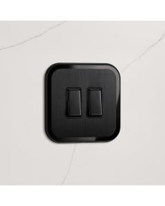 2G Rocker Light Switch (20A) in Black & Black Gloss