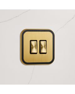 2G Rocker Light Switch (20A) in Gold & Black
