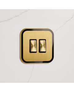 2G Rocker Light Switch (20A) in Gold & Black Gloss