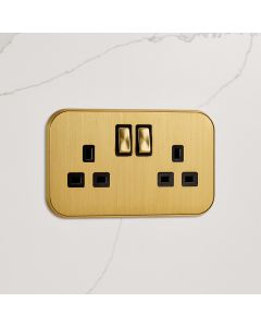 2G UK Plug Socket (13A) in Gold