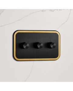 3G Dimmer Light Switch (150W) in Black & Gold