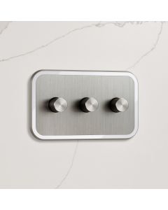 3G Dimmer Light Switch (150W) in Silver & White Gloss