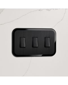 3G Rocker Light Switch (20A) in Black & Black Gloss