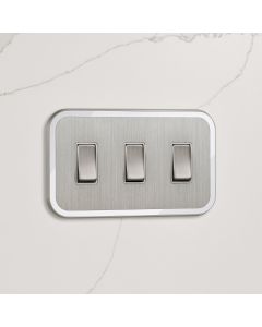 3G Rocker Light Switch (20A) in Silver & White Gloss