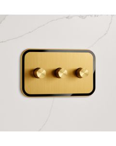 3G Dimmer Light Switch (150W) in Gold & Black Gloss 