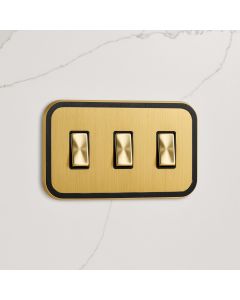 3G Rocker Light Switch (20A) in Gold & Black