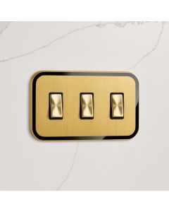 3G Rocker Light Switch (20A) in Gold & Black Gloss
