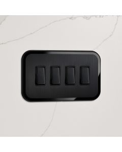 4G Rocker Light Switch (20A) in Black & Black Gloss