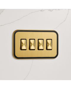 4G Rocker Light Switch (20A) in Gold & Black