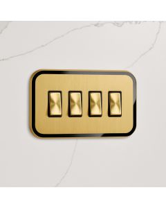 4G Rocker Light Switch (20A) in Gold & Black Gloss