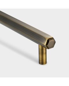 Brass Hexagonal Cabinet Handles in Antique Gold - 320mm