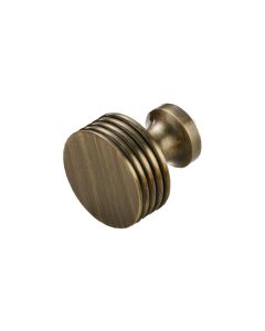 Round Fluted Door Knobs in Antique Gold