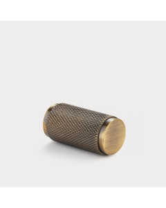 Brass Knurled Cylinder Pulls in Antique Gold
