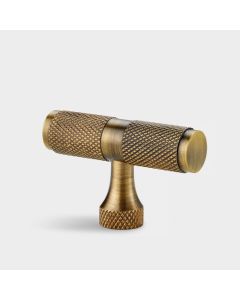 Brass Knurled T Bars in Antique Gold