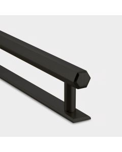 Brass Hexagonal Cabinet Handles With Backplate in Black - 128mm