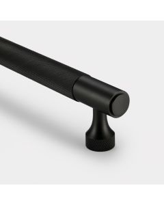 Brass Bar Handle - Black - Hole Centre 224mm - Knurled