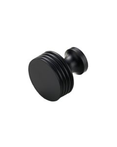 Round Fluted Door Knobs in Black