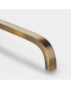 Brass Curved Cabinet Handles in Antique Gold - 160mm