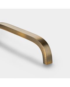Brass Bar Handle - Antique Gold - Hole Centre 160mm - Curve