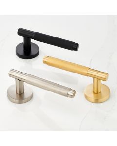 Brass Knurled Lever Door Handles
