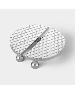 Small Solid Brass Diamond Half Moon Handles in Chrome