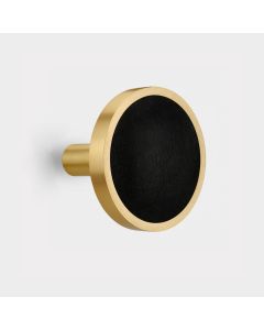 Pair of Brass & Leather Curtain Tie Backs in Gold