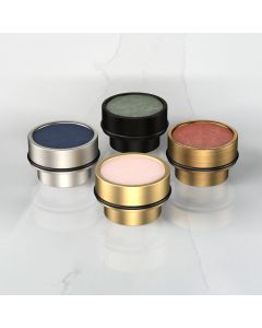 Brass & Leather Floor Mounted Door Stops in Silver, Gold, Black & Antique Gold