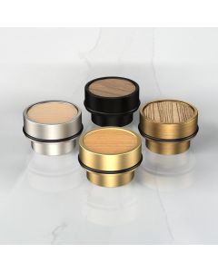 Brass & Wood Floor Mounted Door Stops in Silver, Gold, Black & Antique Gold