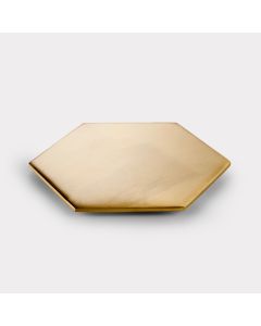Brass Hexagonal Drinks Coaster in Gold