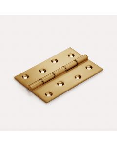 Brass Butt Hinge in Gold - Double Bronze Washered - 100mm x 67mm