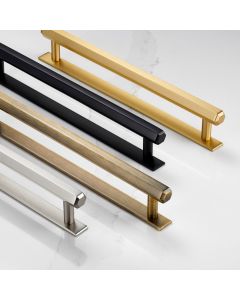 Brass Hexagonal Bar Cabinet Door Handles with Backplate