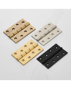 Solid Brass Butt Hinges - Double Bronze Washered - 100mm x 67mm
