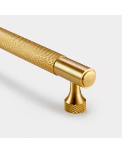 Brass Knurled Cabinet Handles in Gold - 160mm